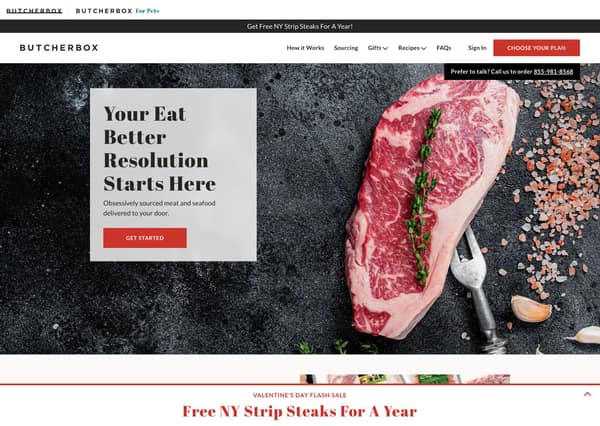 ButcherBox Shopify storefront homepage