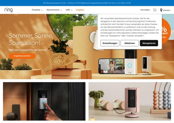 Ring DE Shopify storefront homepage