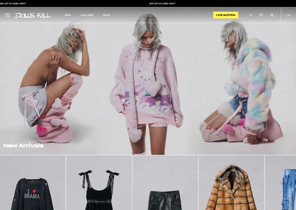 Dolls Kill Shopify storefront homepage