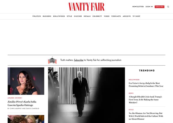 Vanity Fair Official Store Shopify storefront homepage
