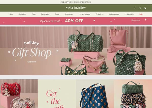 Vera Bradley Shopify storefront homepage