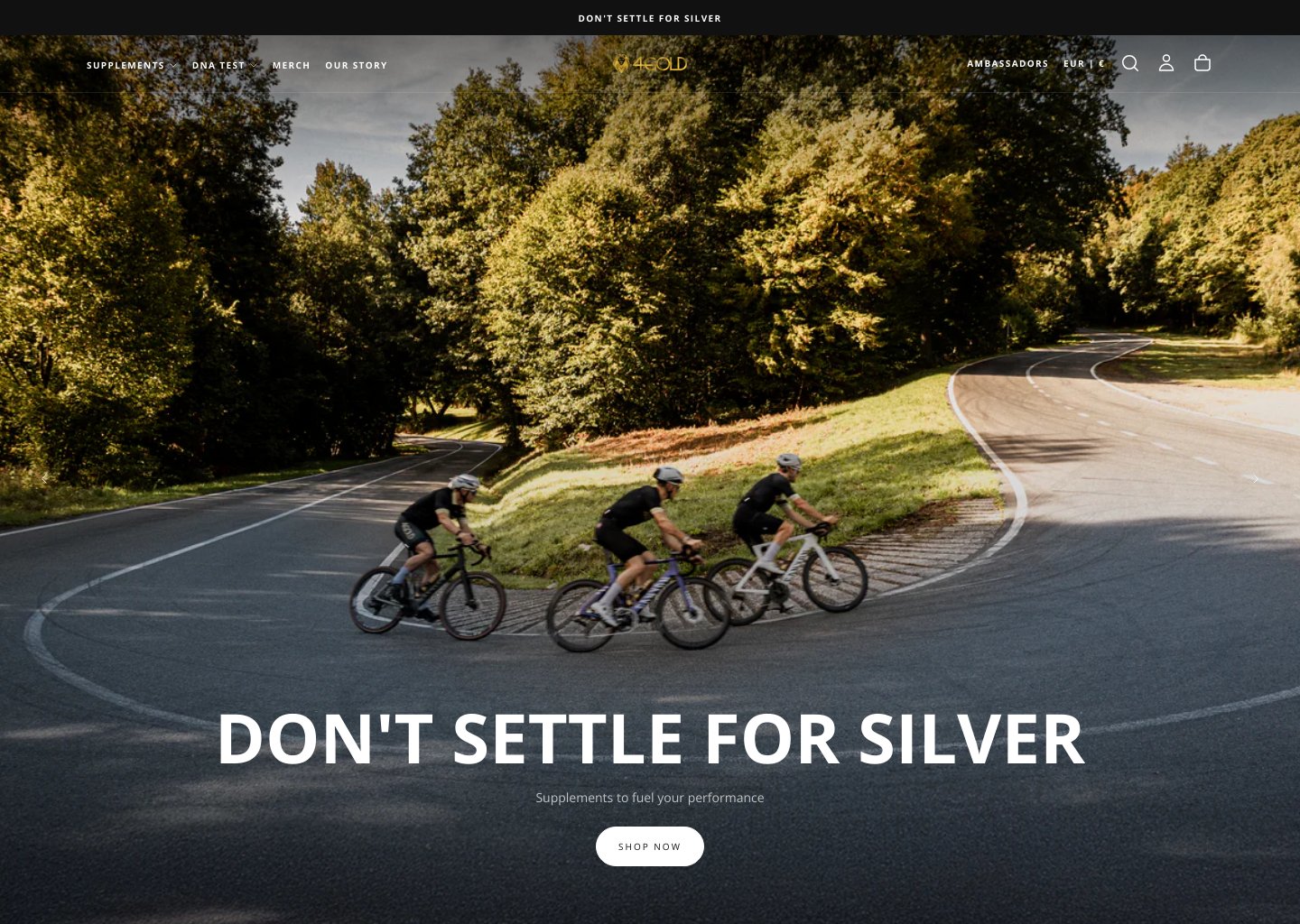 4GOLD Shopify store homepage — health store in Belgium