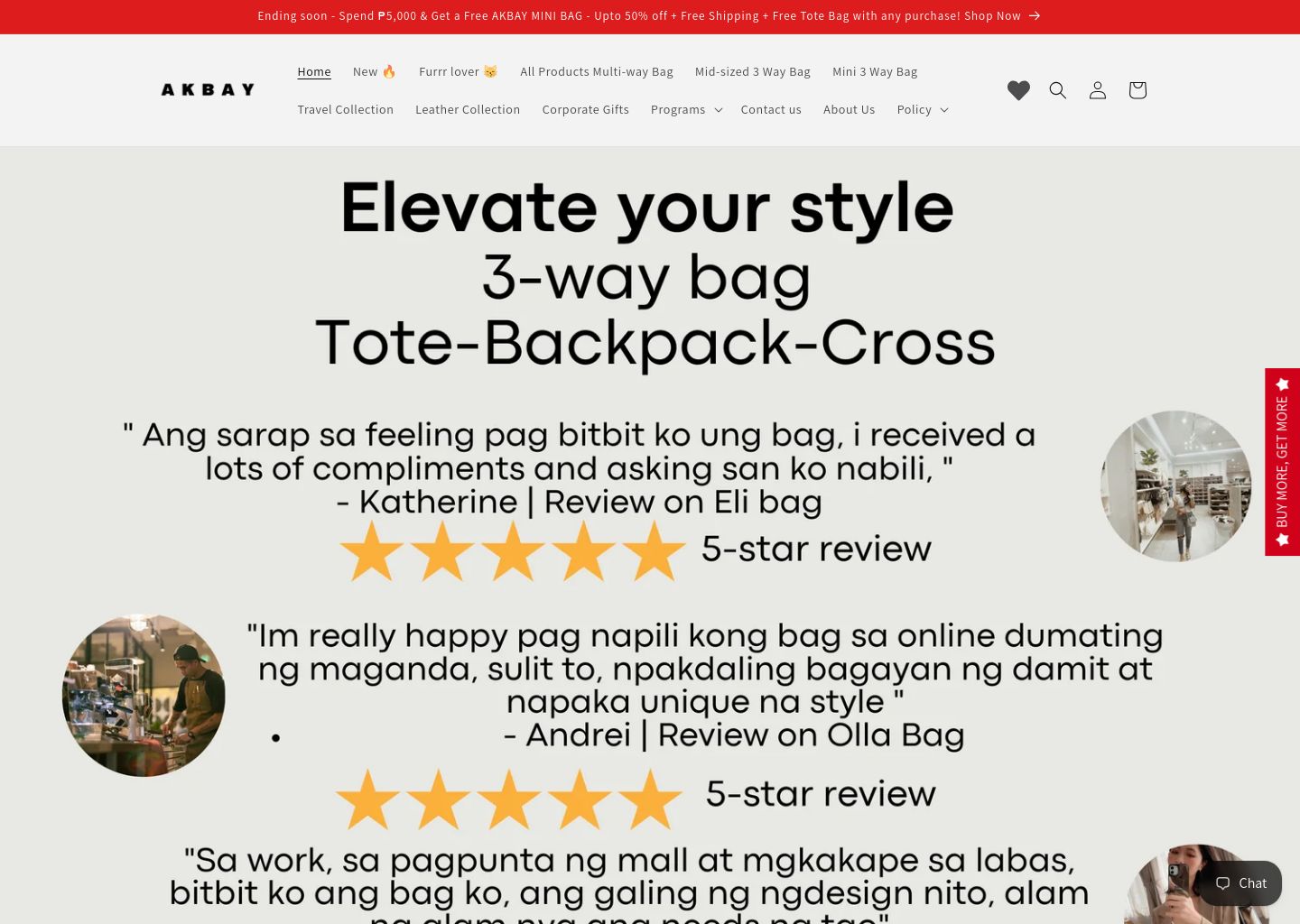 Akbay Shopify store homepage — accessories store in Philippines