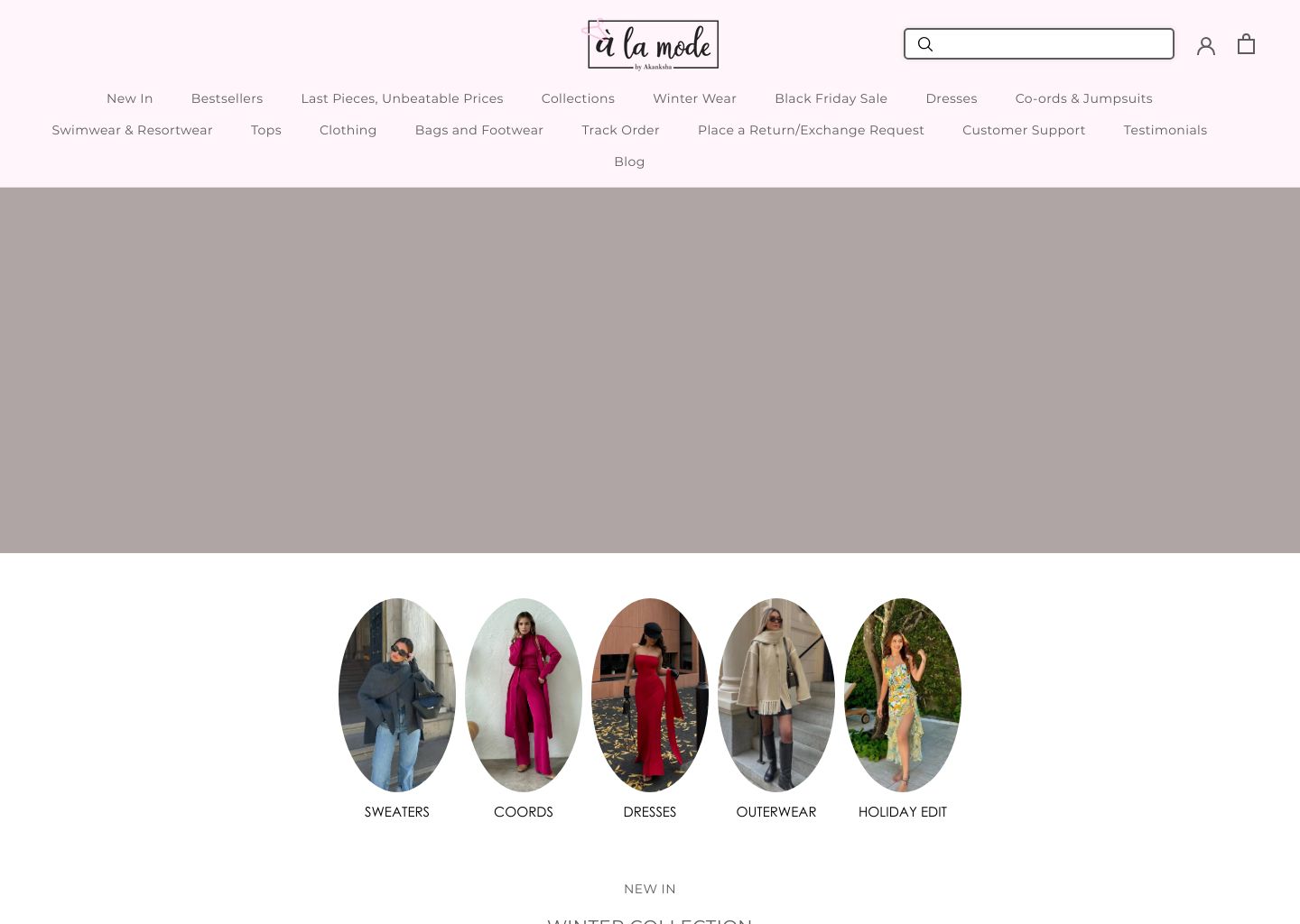 MISS MOSA (Previously Alamode By Akanksha) Shopify store homepage — clothing store in India