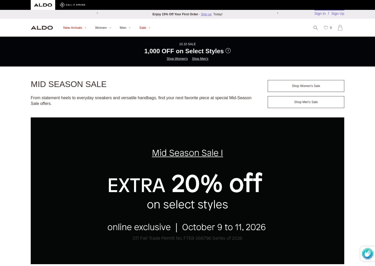 ALDO Philippines Official Online Store Shopify store homepage — clothing store in Philippines