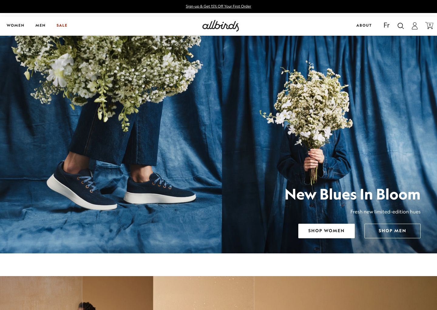 Allbirds Canada Shopify store homepage — clothing store in Canada