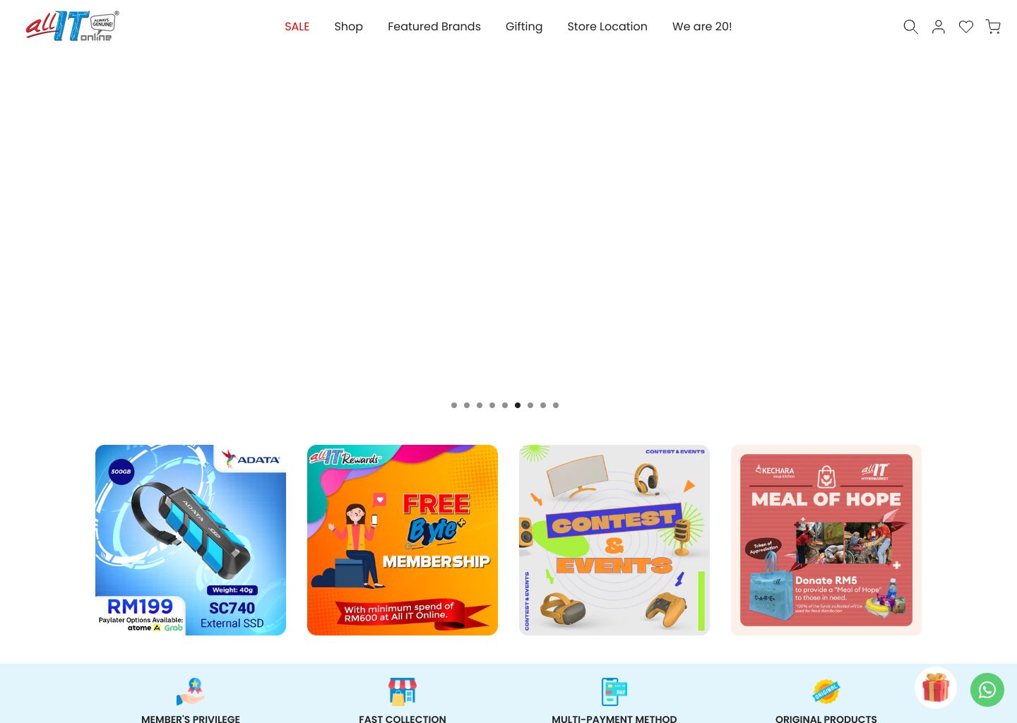 ALL IT Hypermarket Shopify store homepage — electronics store in Malaysia