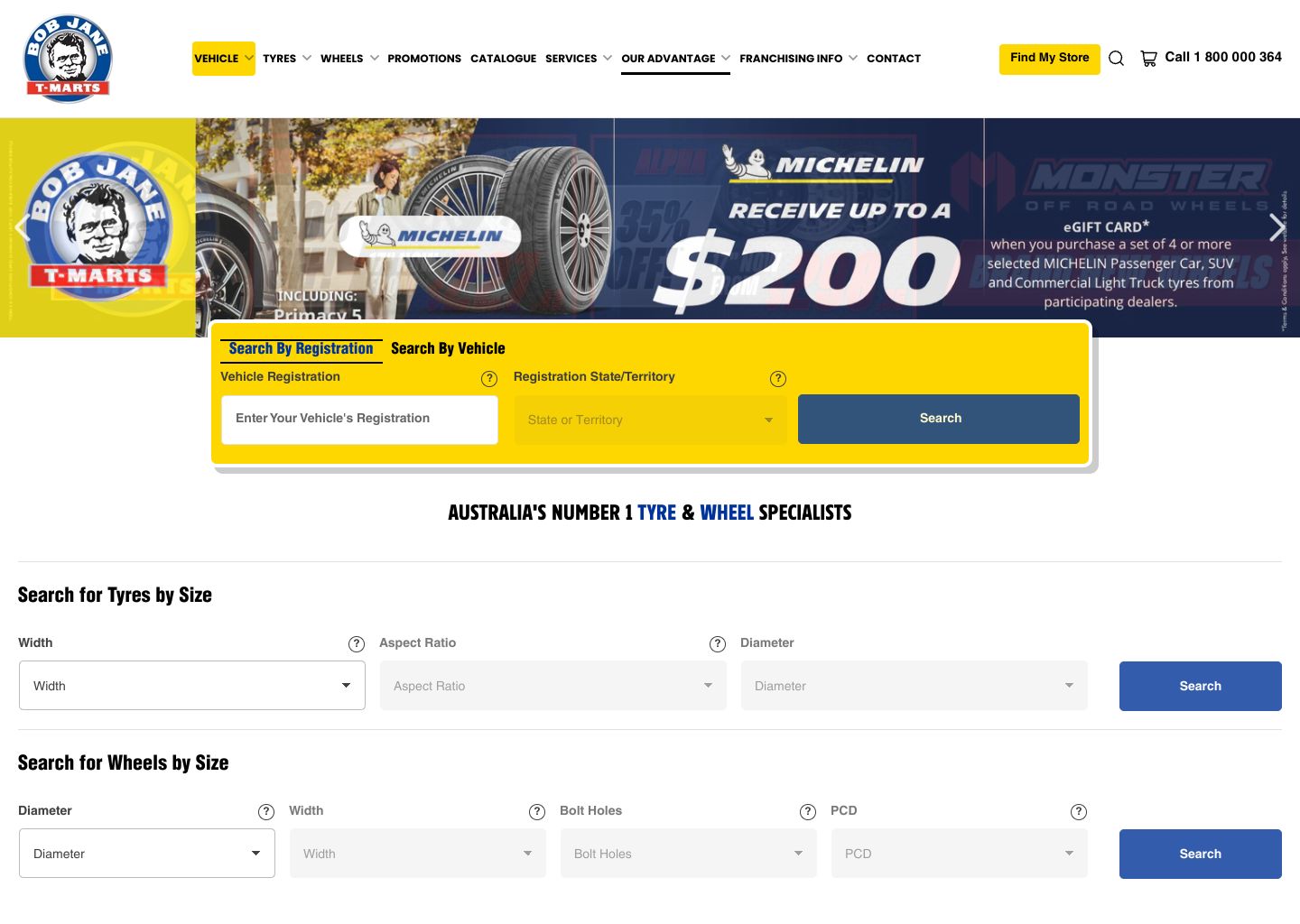 Bob Jane T-Marts Shopify storefront homepage