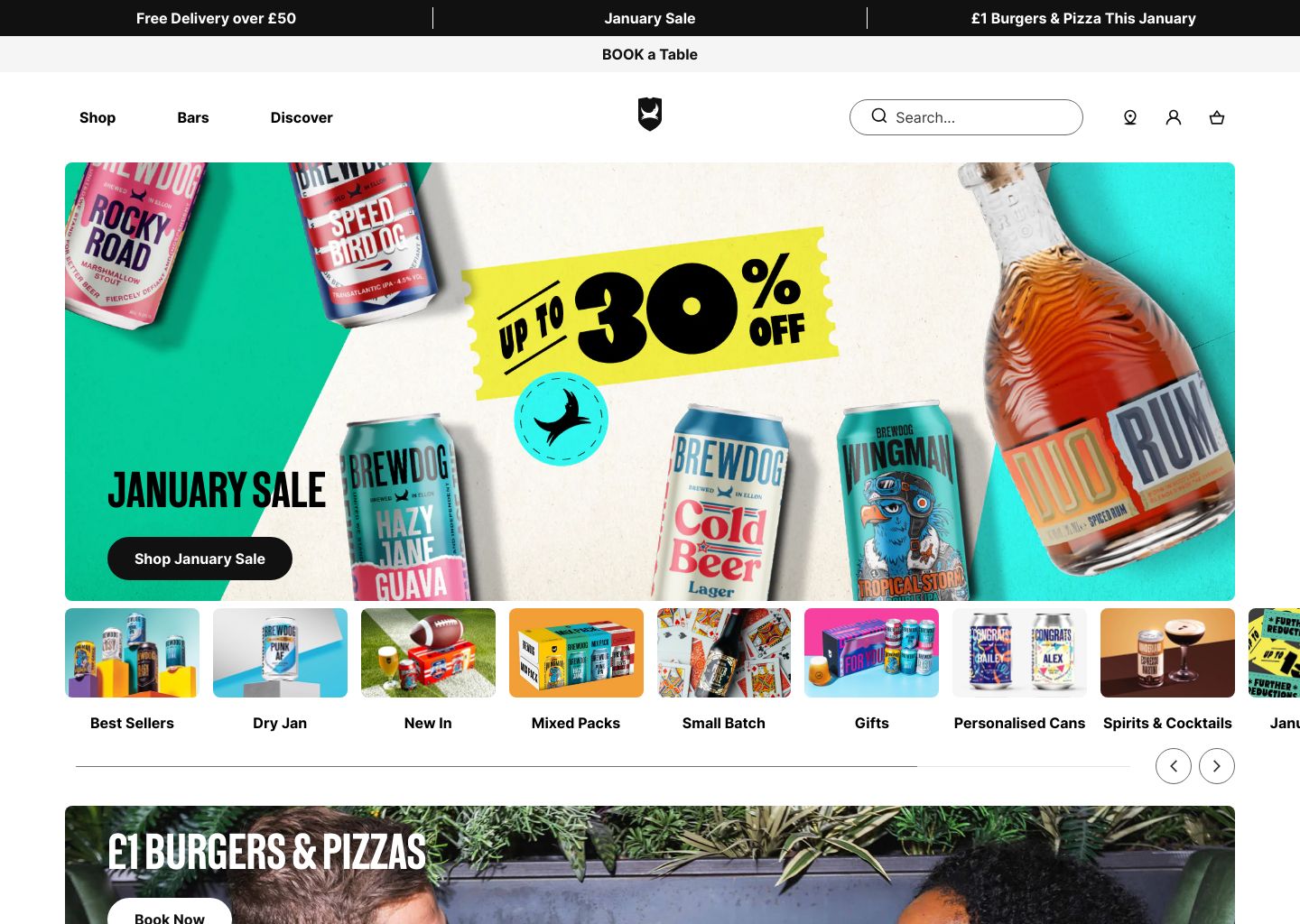 BrewDog Shopify storefront homepage