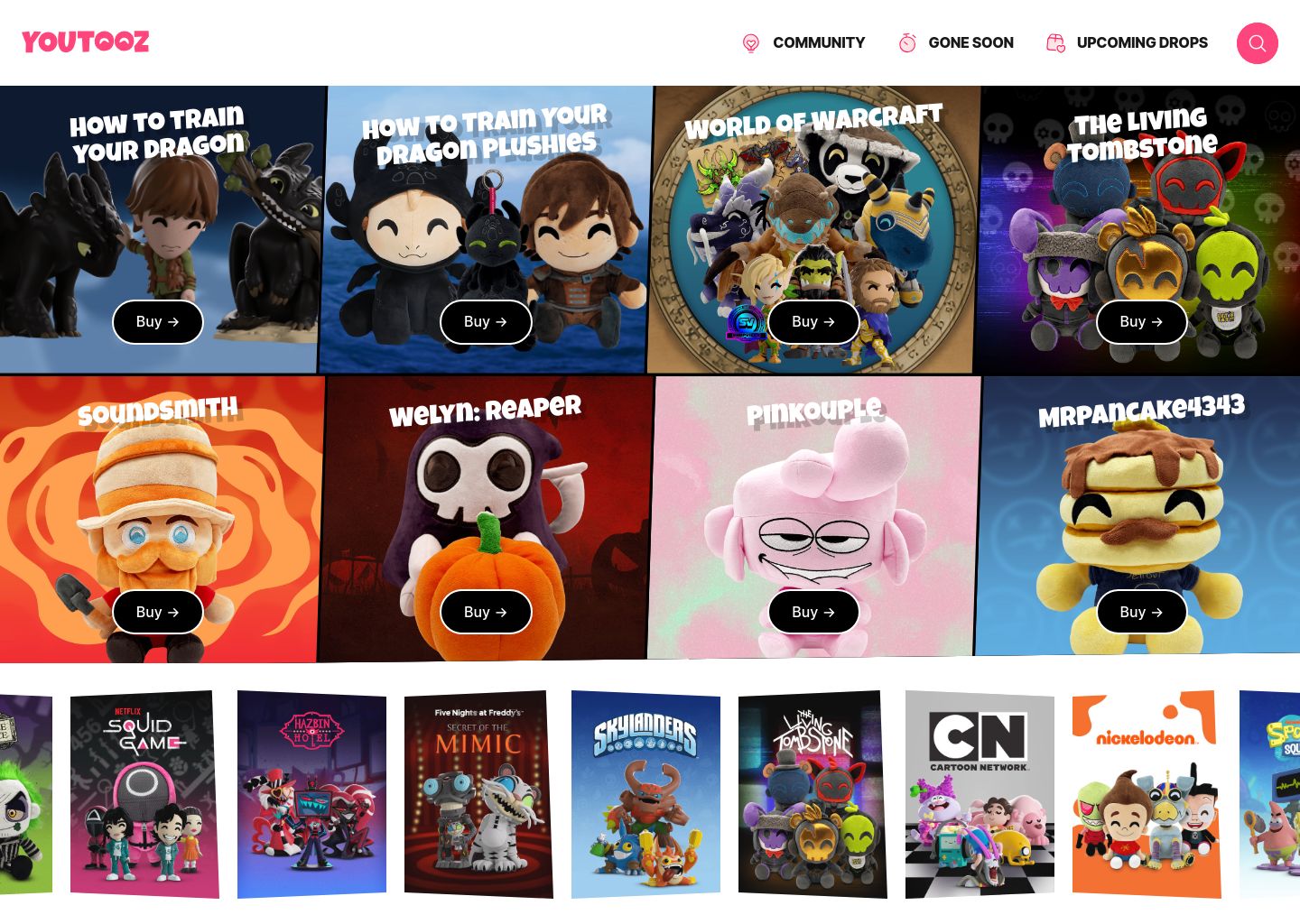 Youtooz Collectibles Shopify storefront homepage